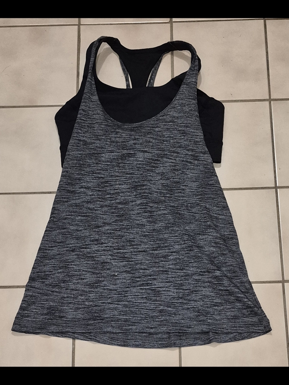 Lululemon Twist and Toil Tank – Heathered Black / Black (8)